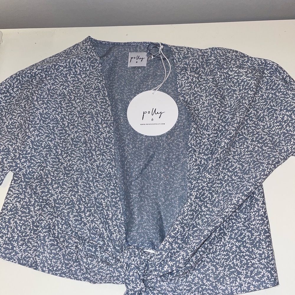 Princess polly tie top (jazzly blue top)